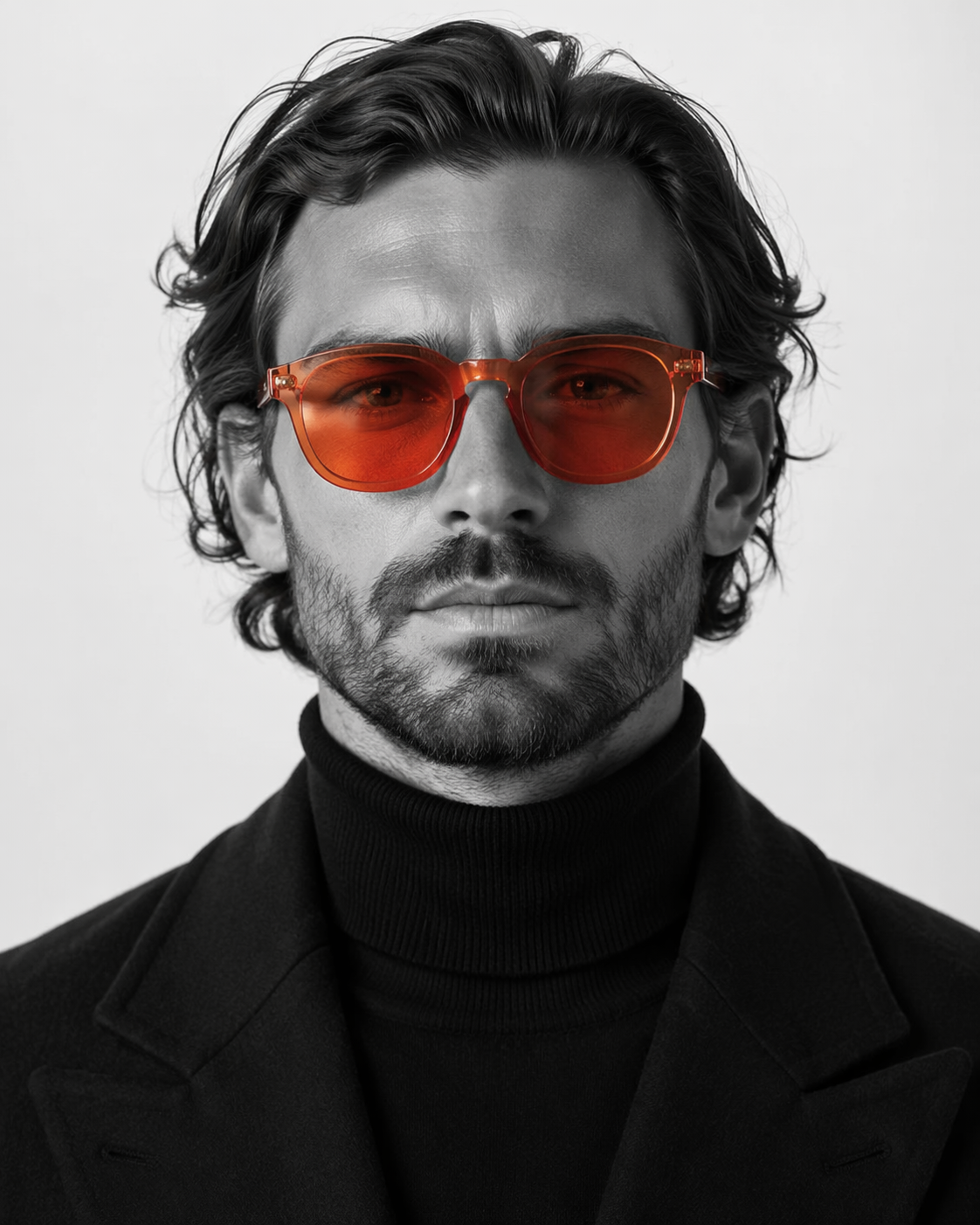 Ultra-realistic studio portrait of a man, close-up headshot,